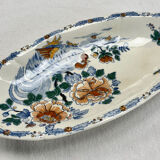 Ancien ravier Gien coq pivoines 1938/1960