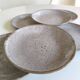 Set of six glazed stoneware plates