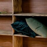 Factory locker cabinet, wood and green