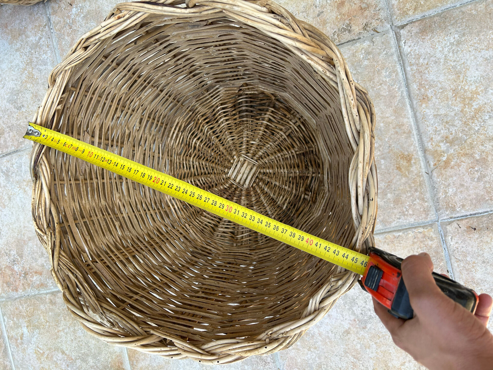 Panier malle rangement vintage osier tressé