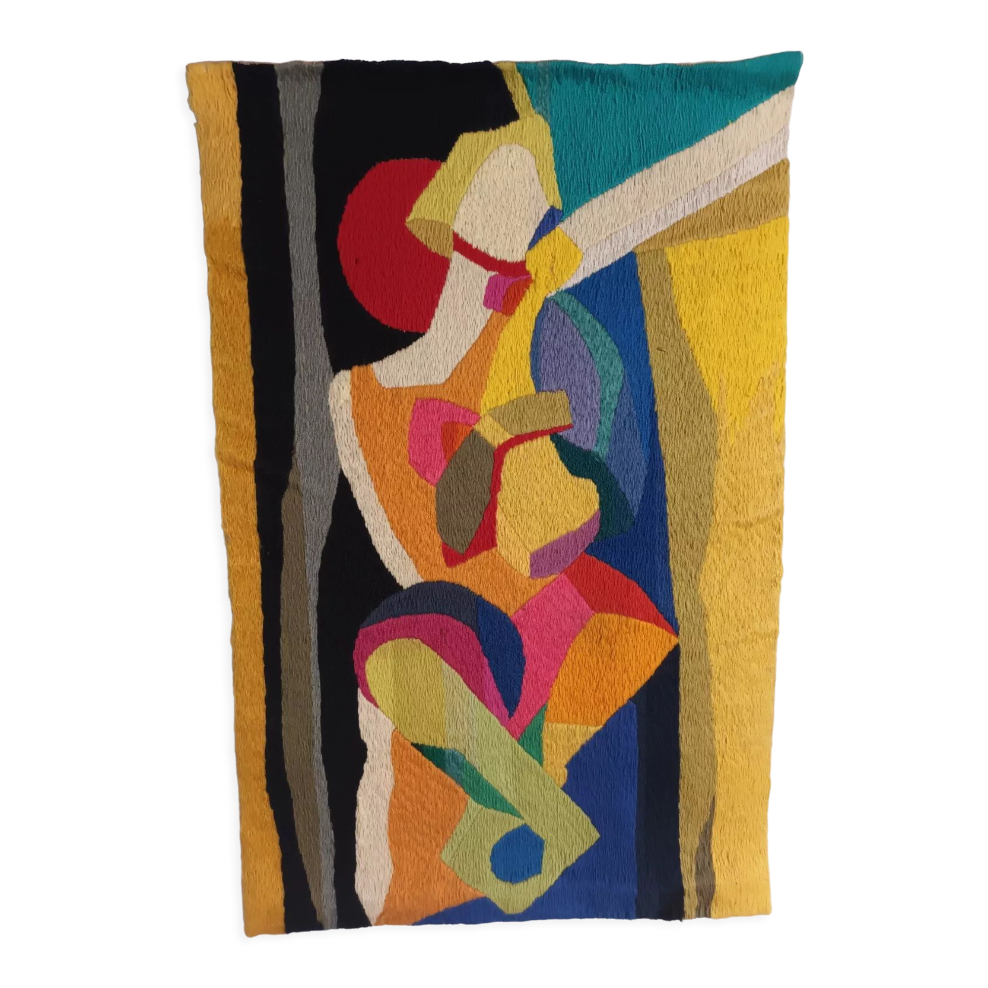 Cubist spirit wool tapestry