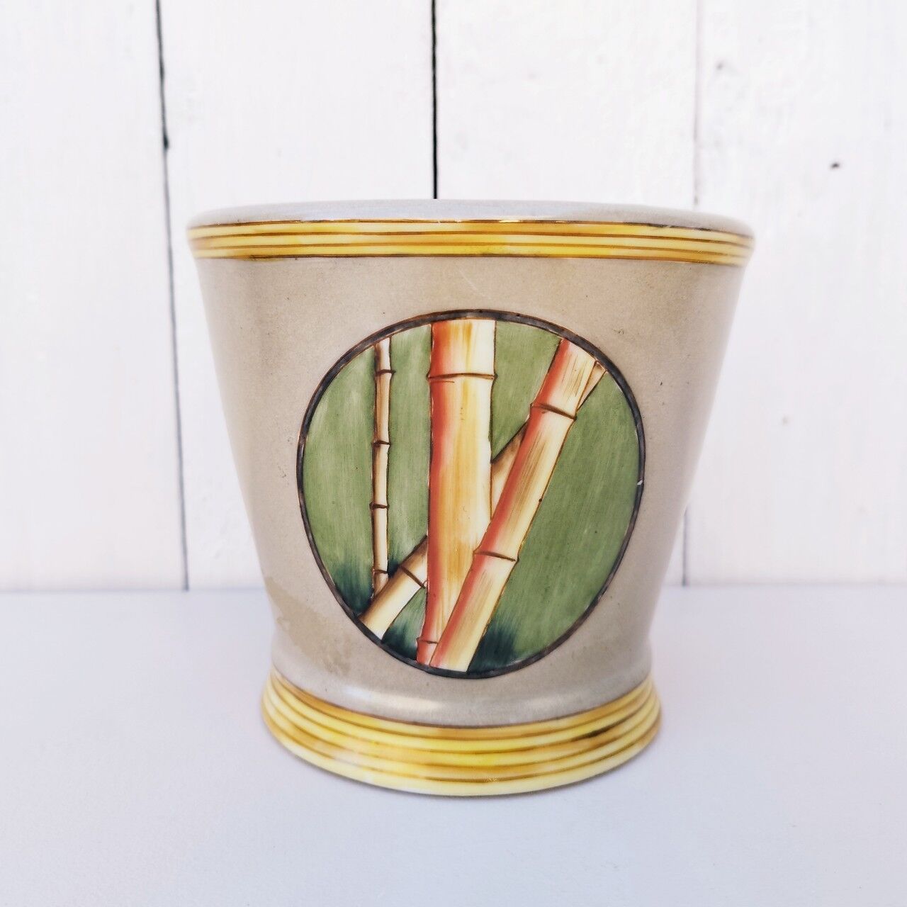 Ceramic pot cache bamboo décor Langet