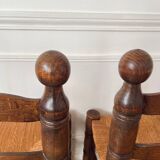 Pair of rustic chairs in the style of Charles Dudouyt.