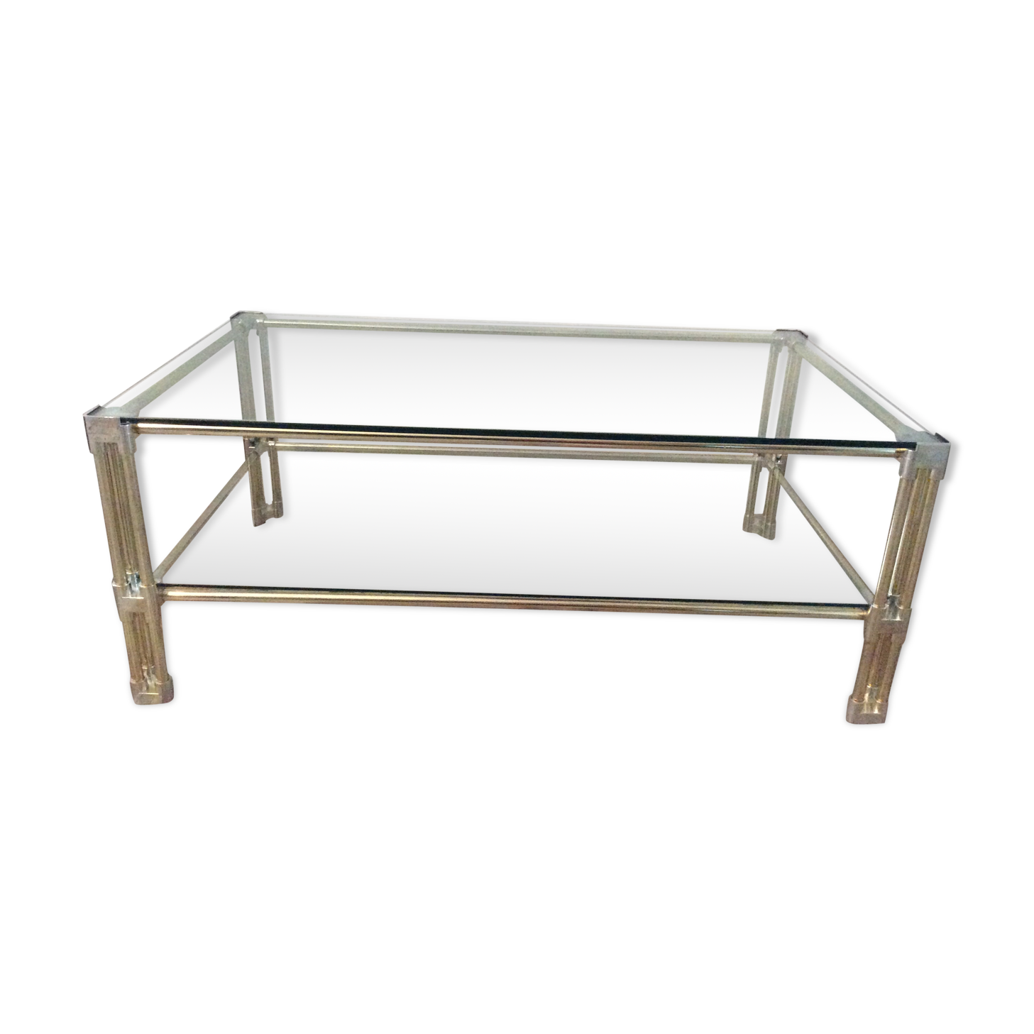 Gold metal coffee table from the 60/70