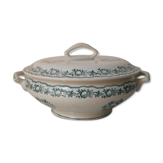 Soup bowl Saint Amand, green pattern - model 4025
