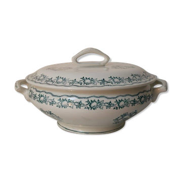 Soup bowl Saint Amand, green pattern - model 4025