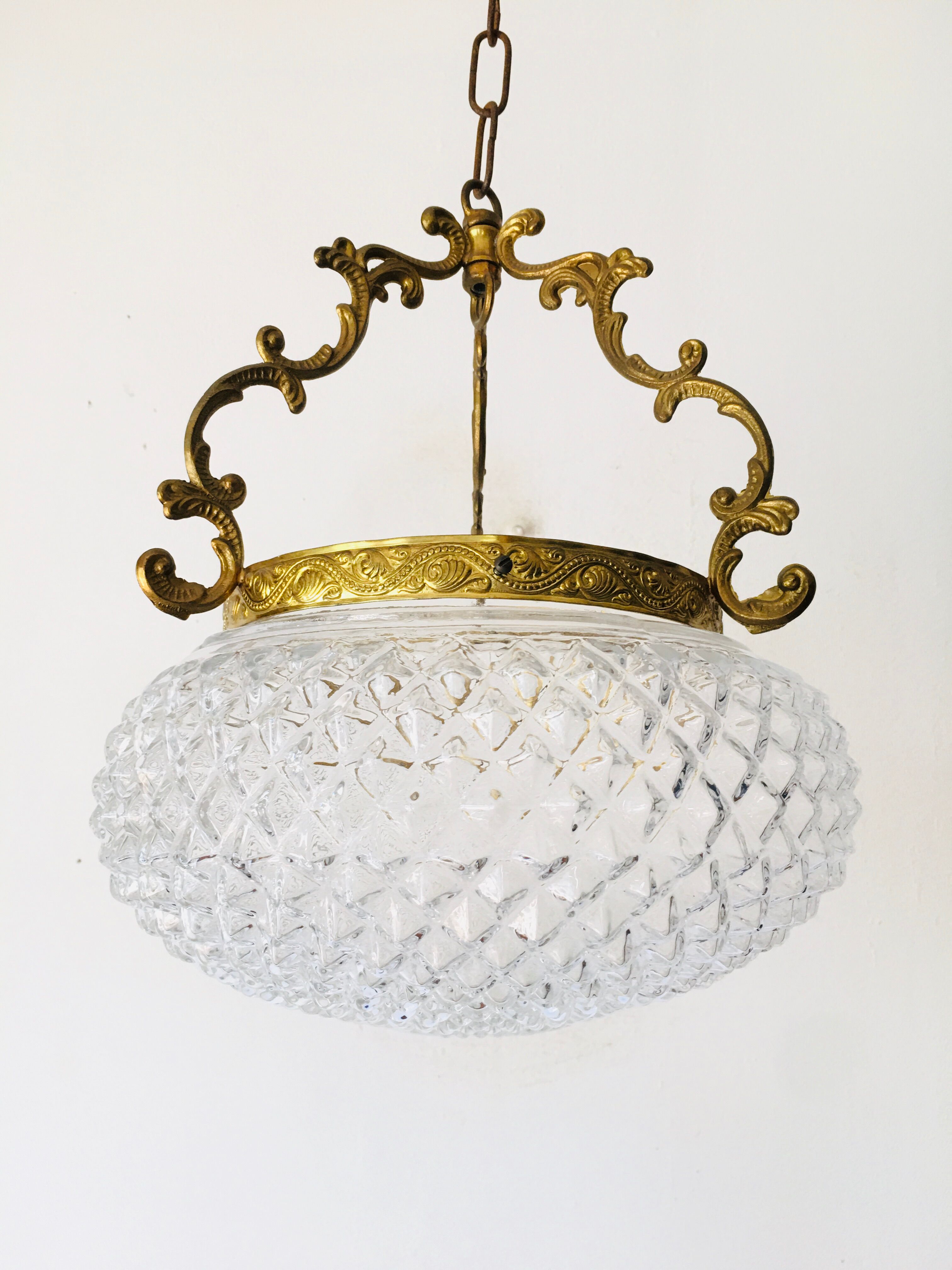 Brass ball chandelier