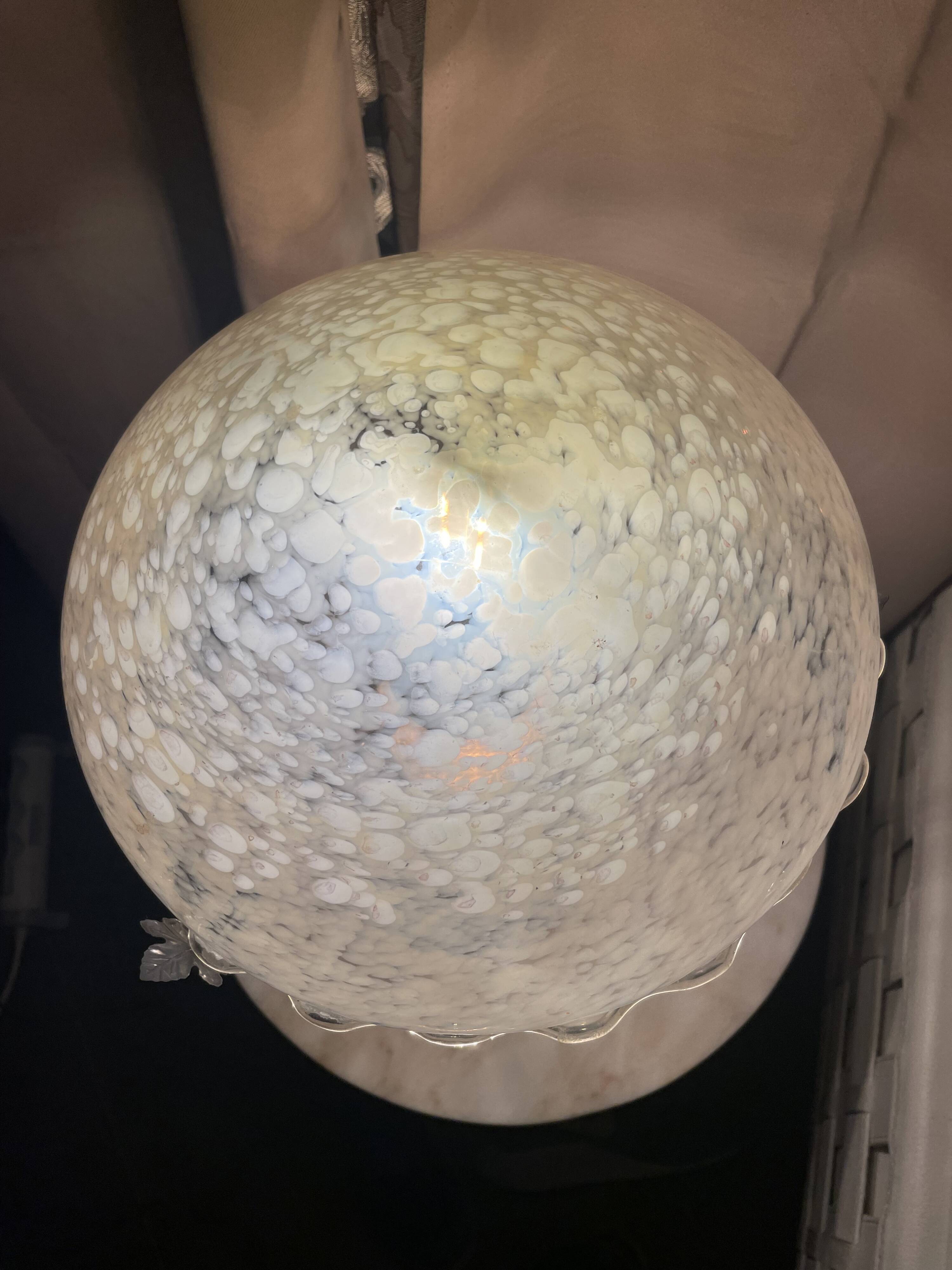 Yellow glass mushroom lamp