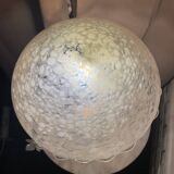 Yellow glass mushroom lamp