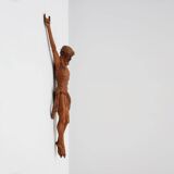 Hand carved oak crucifix or corpus Christi, Belgium ca. 1900