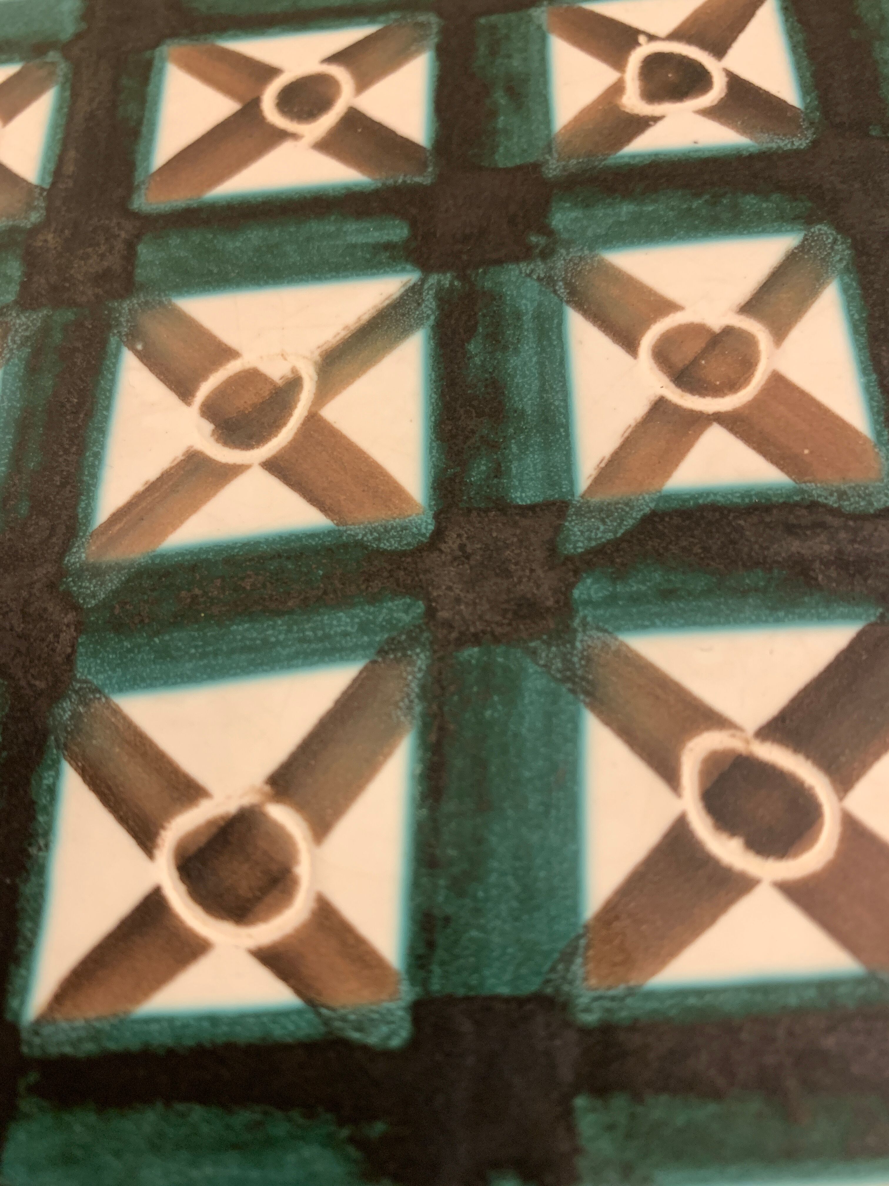 Flat glazed ceramic plate by Robert Picault, Vallauris 1960