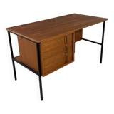 Günter Renkel teak and black steel free standing desk 1960’s