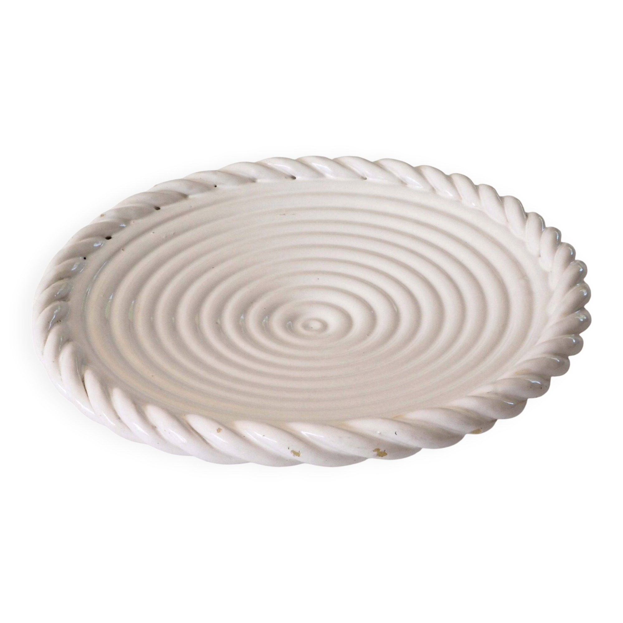 Grand plat spirale Malicorne blanc
