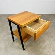 50s bedside table with wood effect, modernist