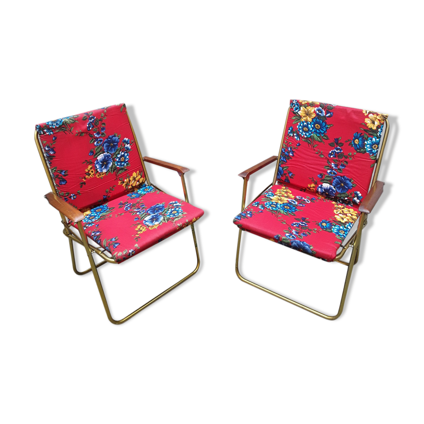 2 fauetuils de camping vintage années 60