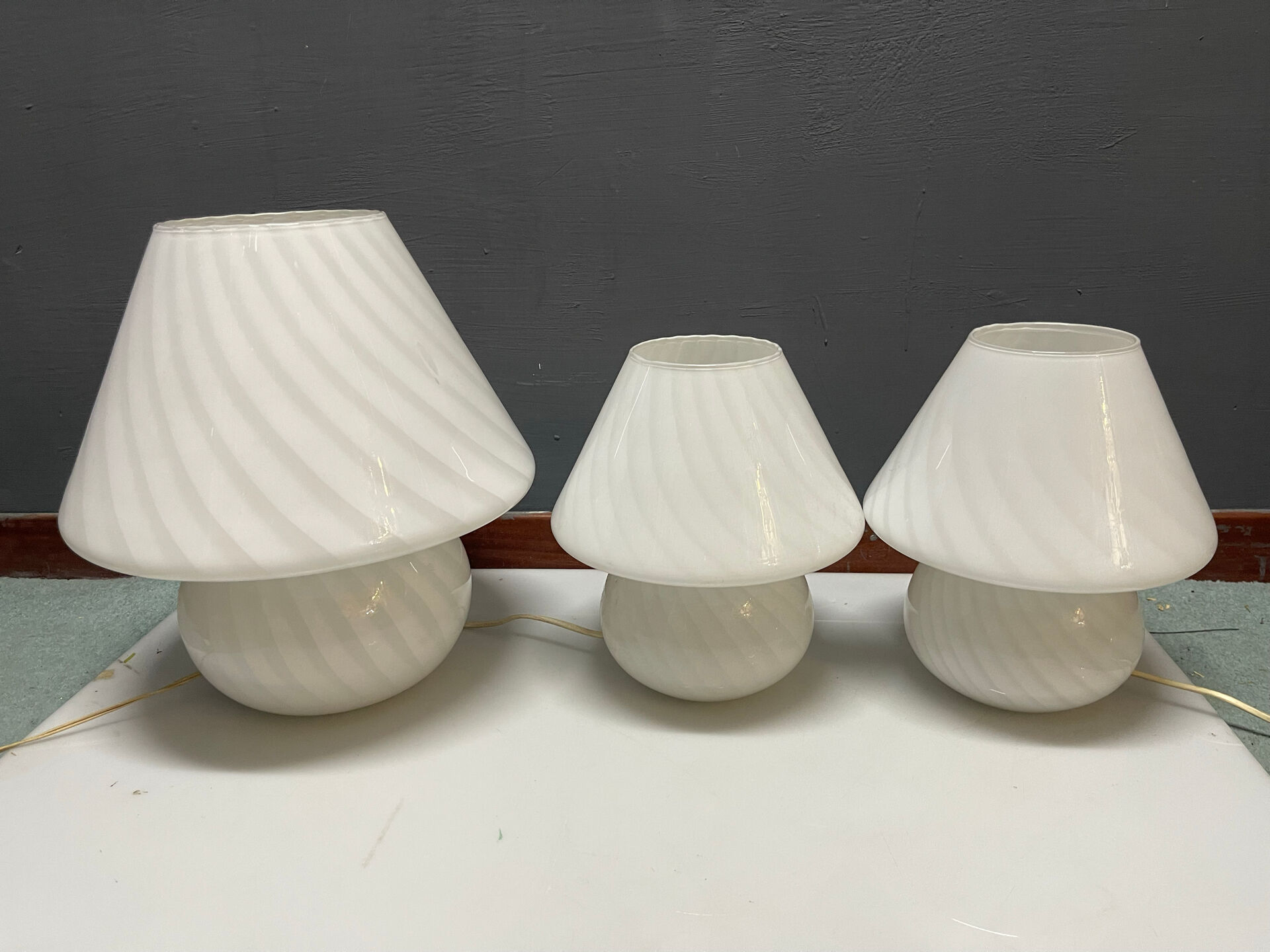Mushroom Murano Table Lamps Set of 3