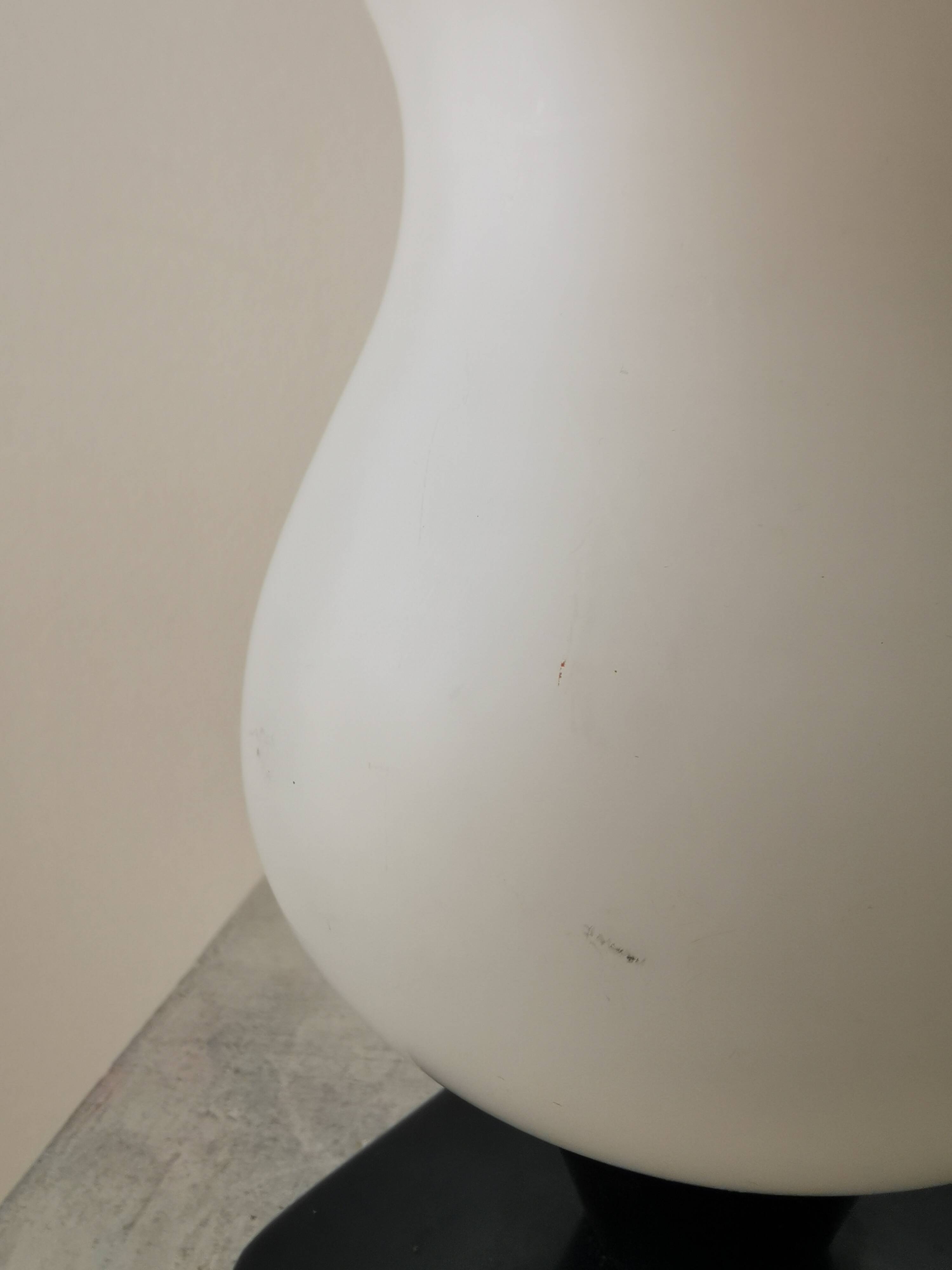 Mid Century Opaline Glass Table Lamp: Retro Bedside Lighting, 1960s Yugosla