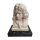 Buste de Molière en plâtre ciré sur socle en marbre 14 cm