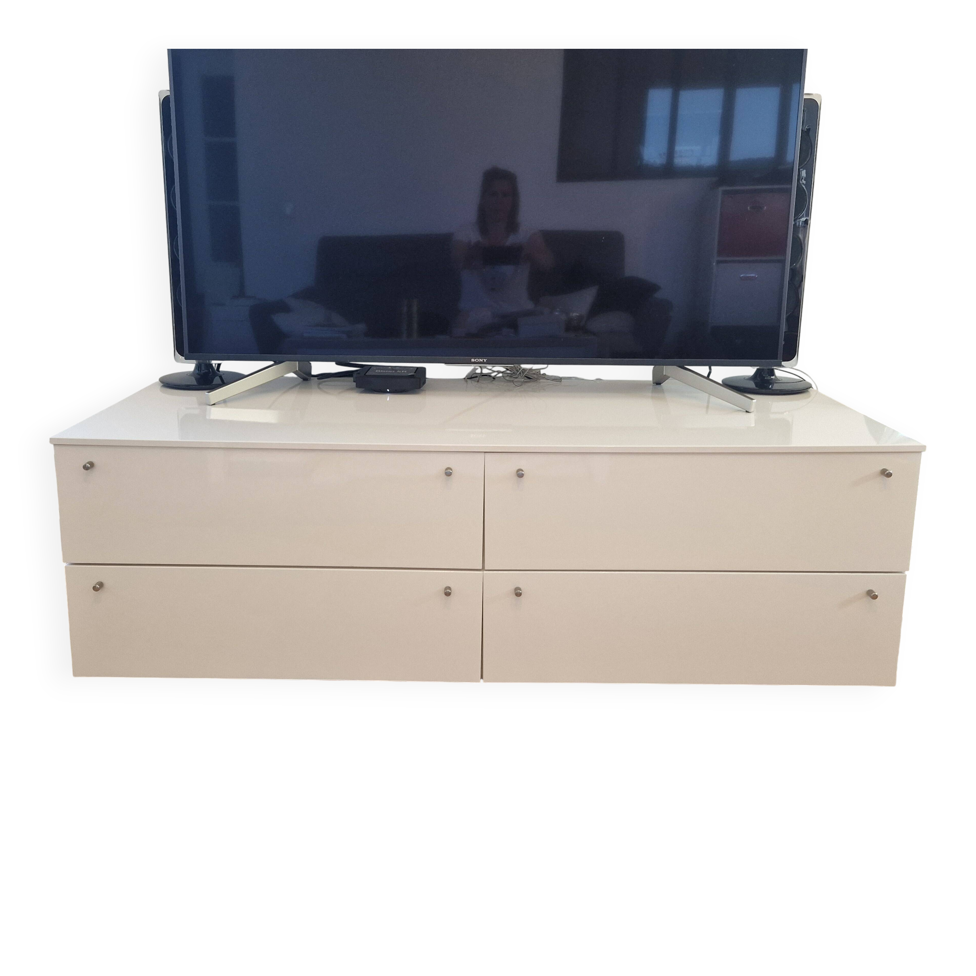 Ligne Roset TV unit, glossy white