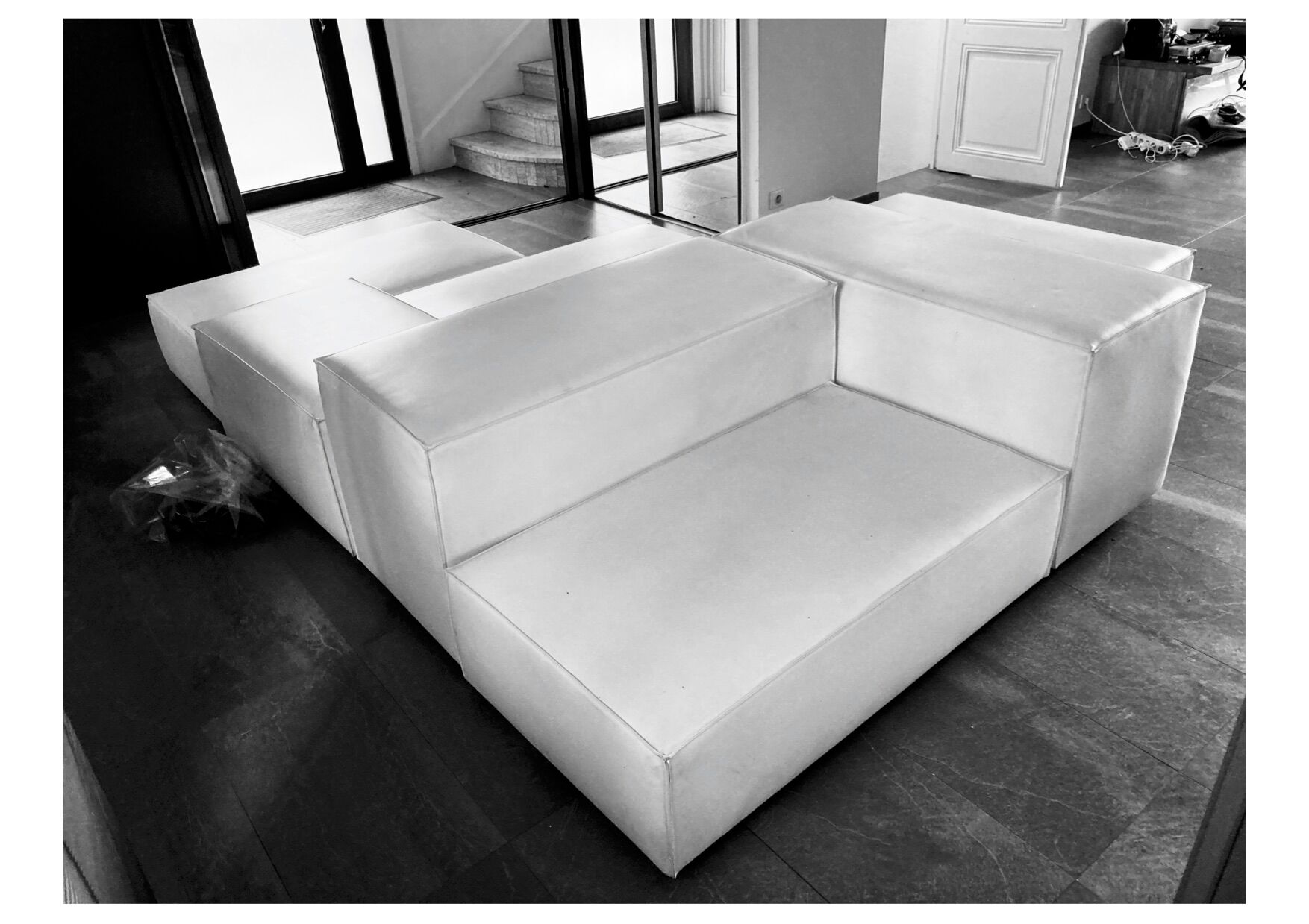 Extra wall leather sofa living divani