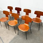 Mid-Century stackable chairs model 3103 Hammer by Arne Jacobsen for Fritz Hansen, Denmark, 1960s, set of 7.