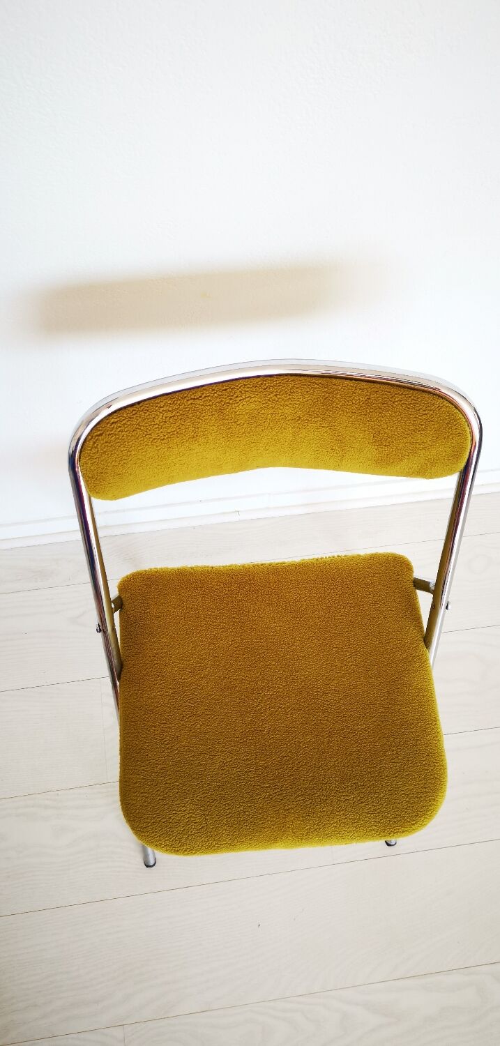 70s chrome folding chair