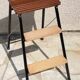 Stool folding stepladder steel and wood vintage