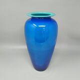 1960s luxury handcrafted blue vase in Murano glass by Ca Dei Vetrai. Made in Italy