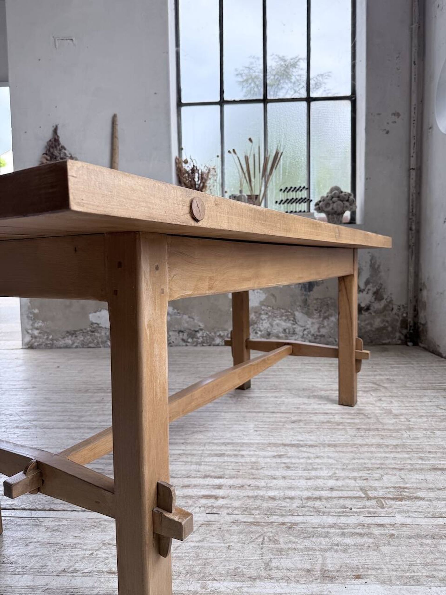Table mobilier montagne 1950 hêtre massif