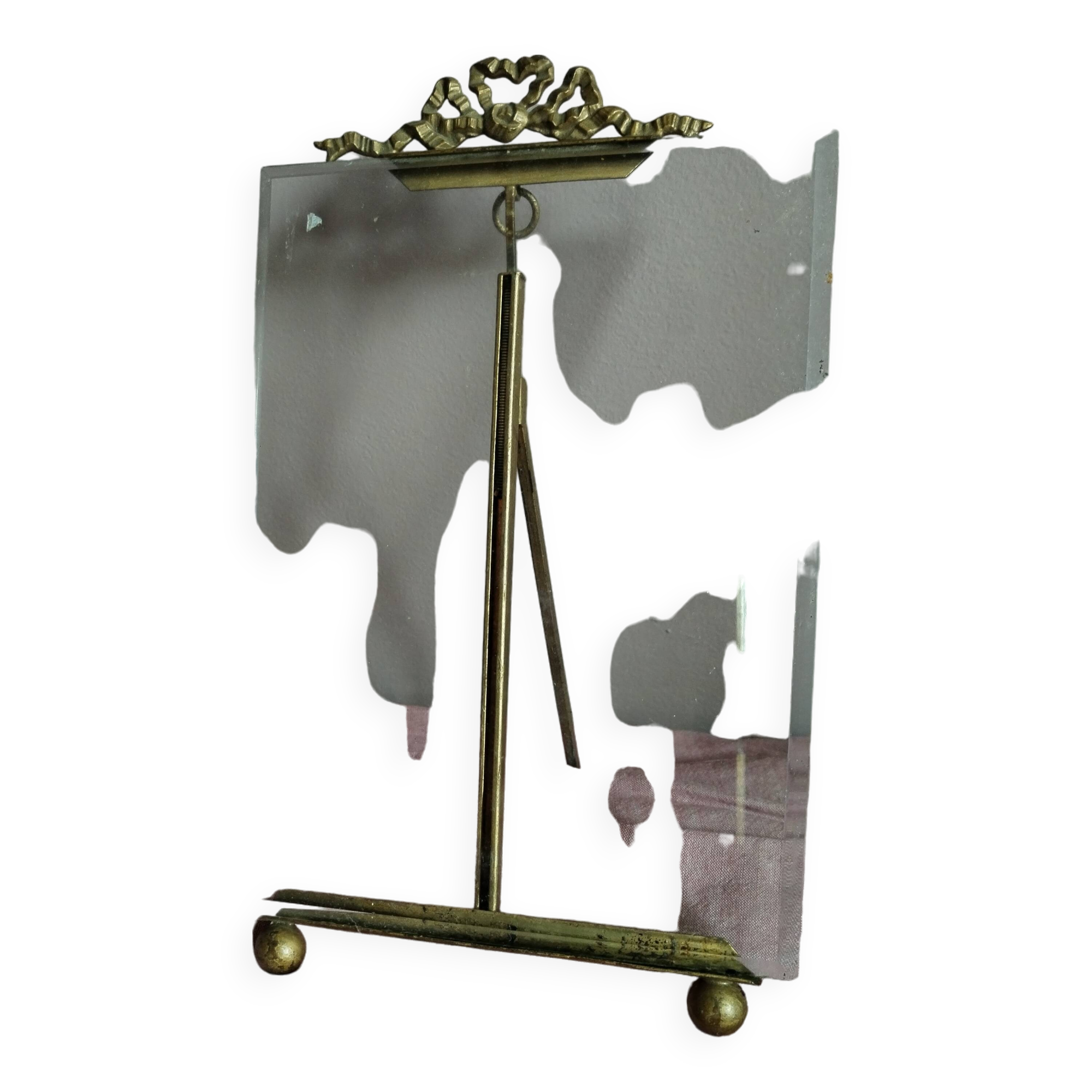 Antique 19th century glass and brass frame