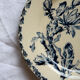 Set of 6 plates flat iron earth Gien Cactus blue porcelain opaque old 19 th earthenware