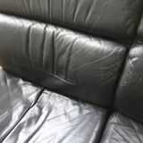 Danish Mathsson sofa + 2 armchairs in curved wood and leather