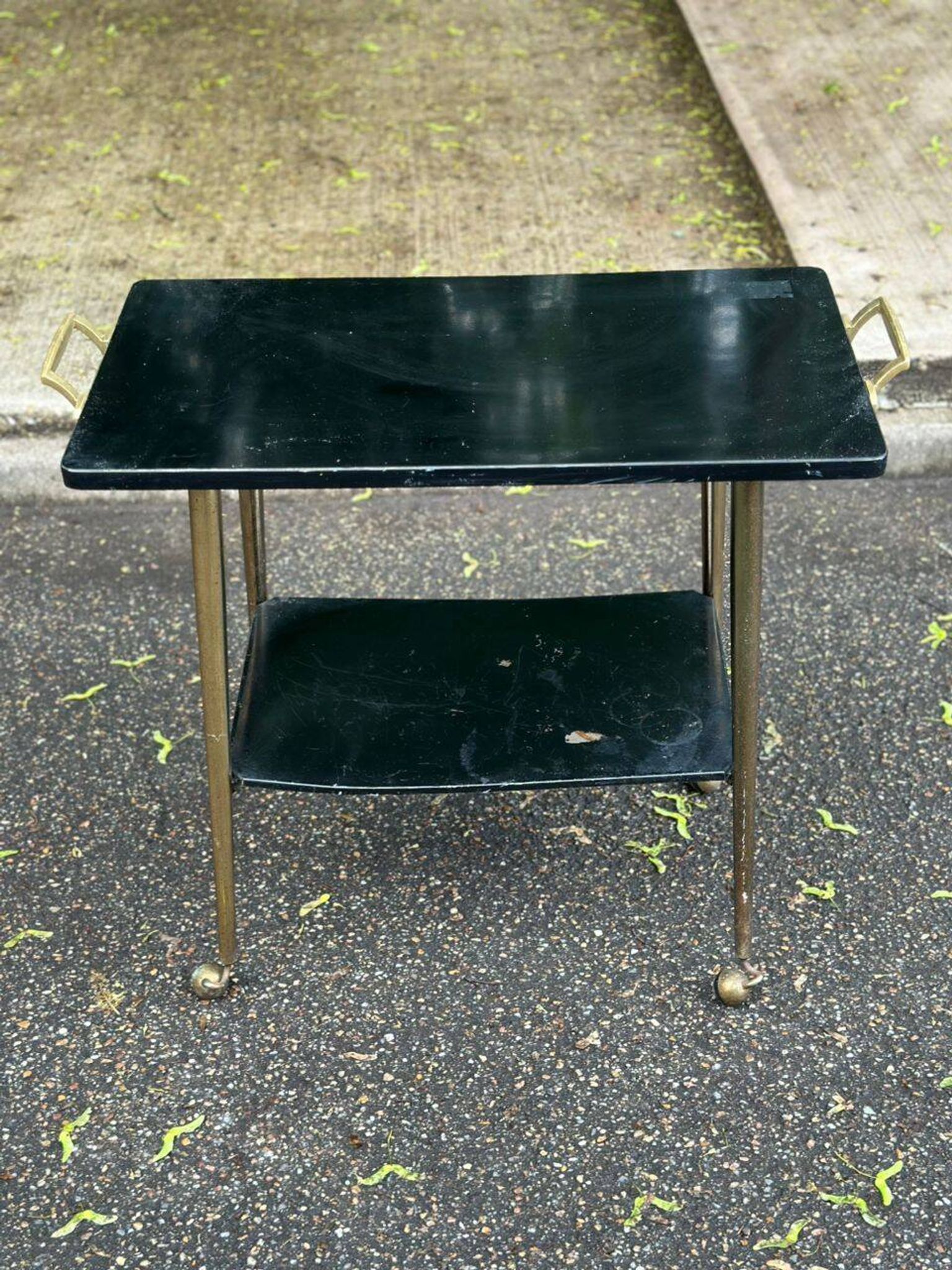1950s Scandinavian wheeled dessert trolley