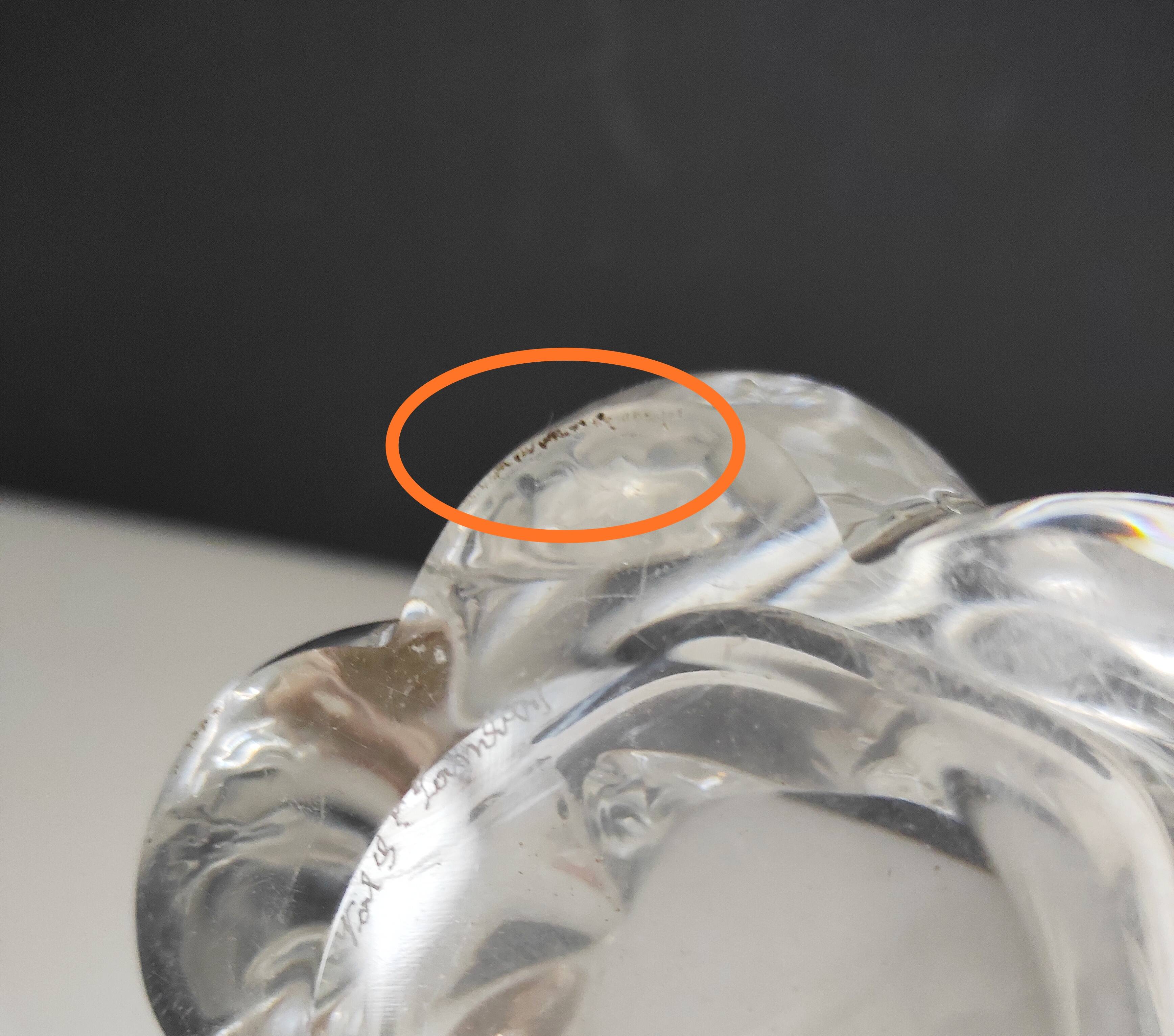 Val Saint Lambert crystal vase, signed