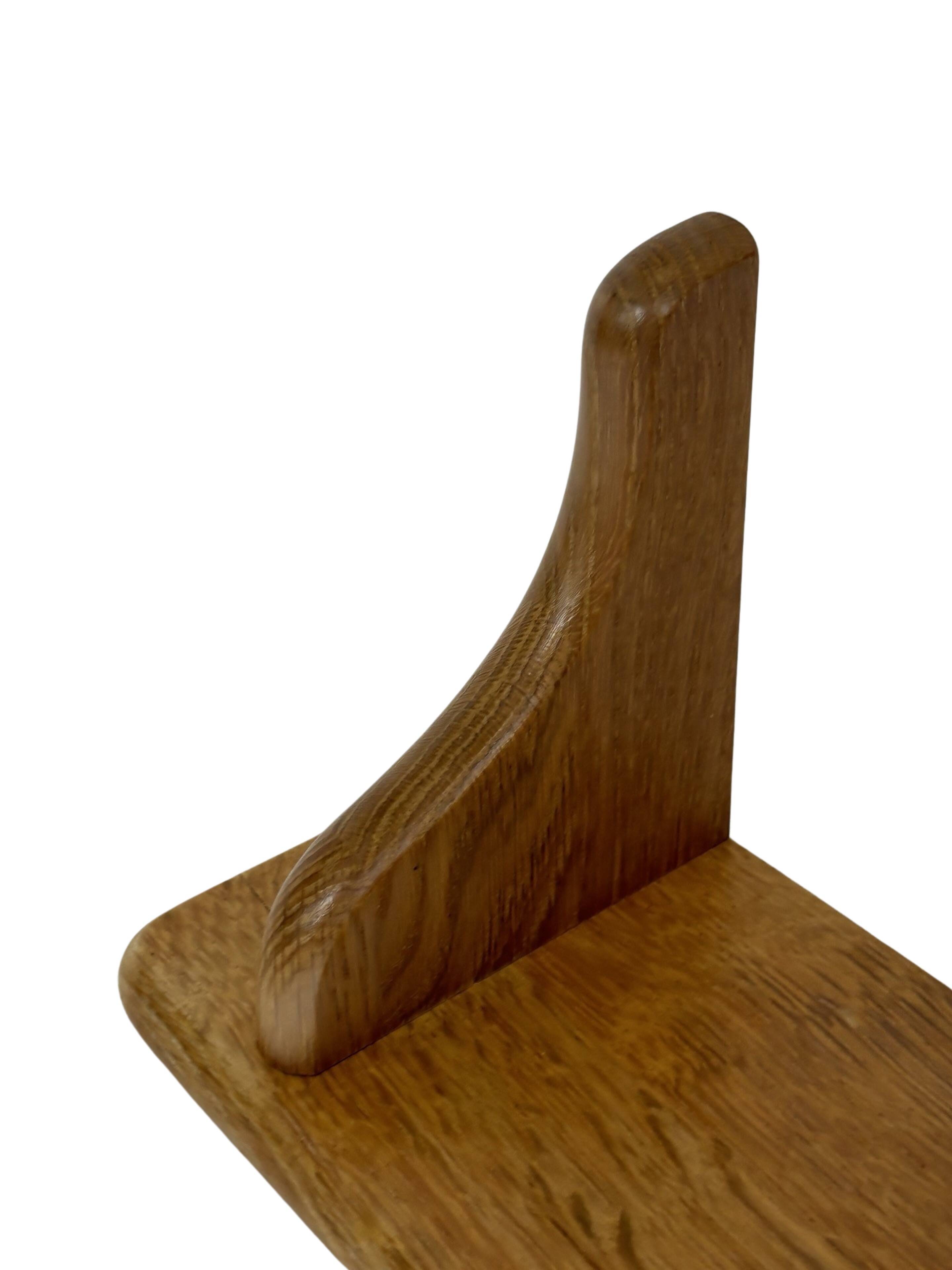 Vintage oak wall rack book shelf 1970s wood minimalist design