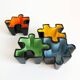 Ensemble de vide poches puzzle en céramique. Italie, années 80