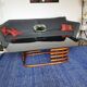 Grande table basse bambou verre fumé année 60