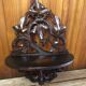 Carved wood wall shelf vintage vine leaves decor #a465