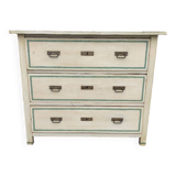 4-drawer chest of drawers with yellow and green patina by a local artist