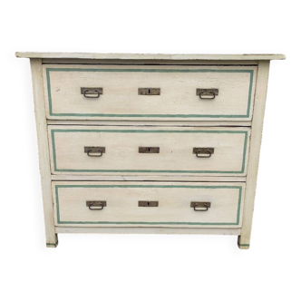 4-drawer chest of drawers with yellow and green patina by a local artist