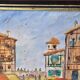 Oil Painting on Canvas Saint Jean de Luz Rue de la République signed Gil Va