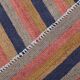 Navy Blue & Terracotta Hand Woven Turkish Striped Kilim Rug, 147x217 Cm