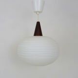 Scandinavian suspension teak and opaline, 1960 Denmark