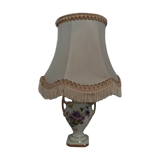 Small porcelain bedside lamp décor violets perfect working condition