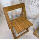 Pair of vintage folding wooden chairs by Aldo Jacober