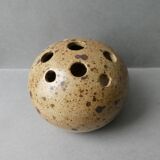 Vase bouquetière, pique fleurs en grès pyrité