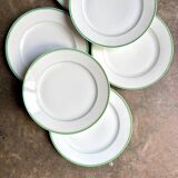 6 Ed. Honoré dinner plates in pale green and gold porcelain