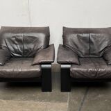 Brutalist German postmodern lounge chairs and sofa by Rolf Benz for Musterring, 1990s, set of 3.