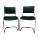 Pair of chrome blue chairs  70
