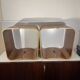 Paire de tabourets / tables d'appoint, palissandre aluminium, bois mutlipex